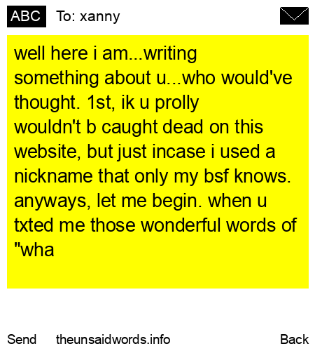 unsent message to xanny