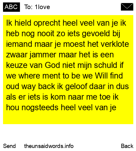 unsent message to 1love