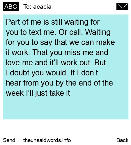 unsent message to acacia