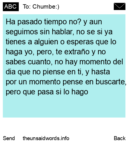unsent message to Chumbe:)