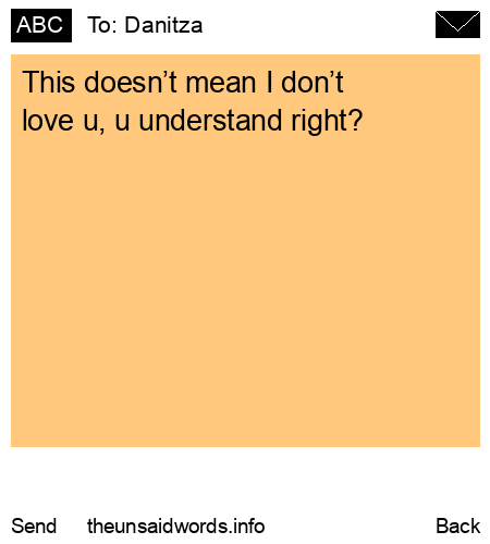 unsent message to Danitza 