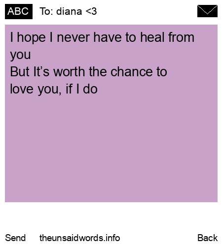 unsent message to diana <3