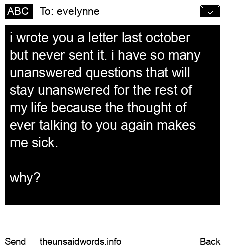unsent message to evelynne