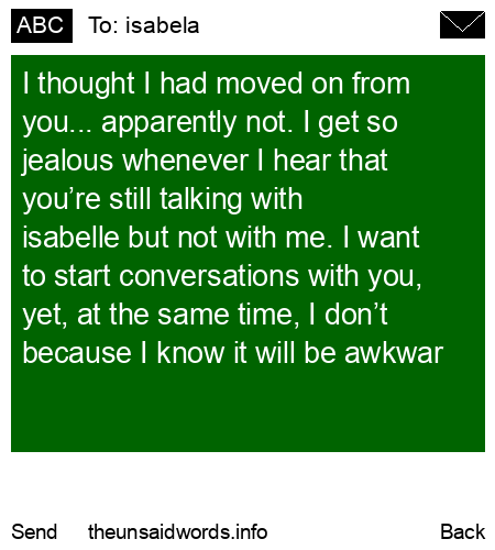 unsent message to isabela