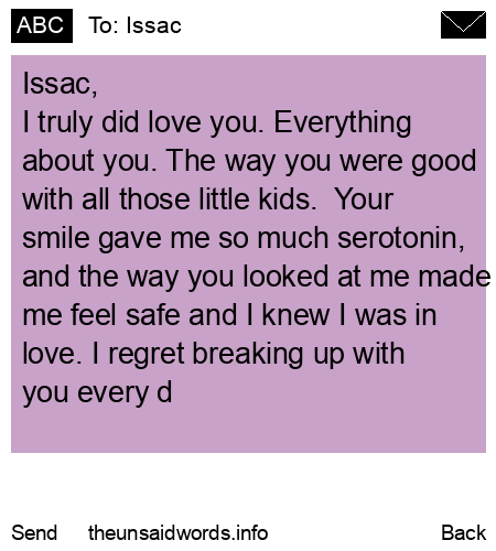unsent message to Issac