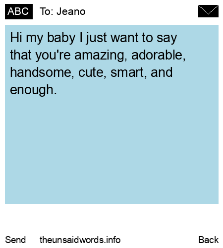 unsent message to Jeano