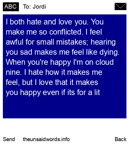 unsent message to Jordi