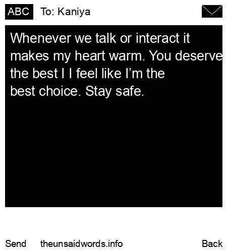 unsent message to Kaniya