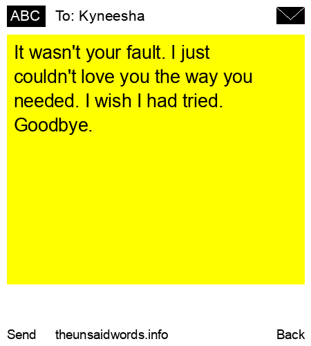unsent message to Kyneesha