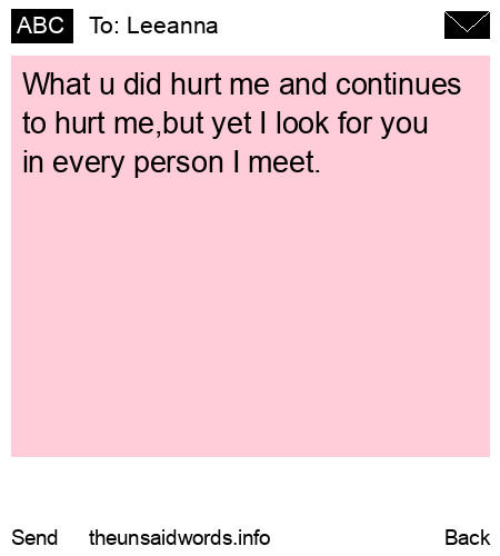 unsent message to Leeanna