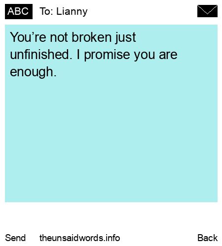 unsent message to Lianny