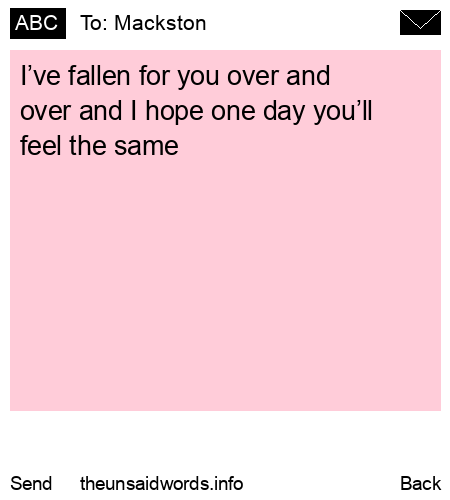 unsent message to Mackston