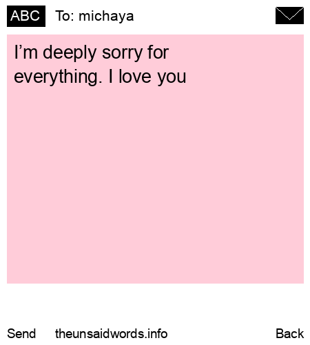 unsent message to michaya