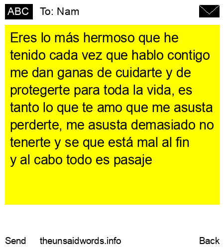 unsent message to Nam