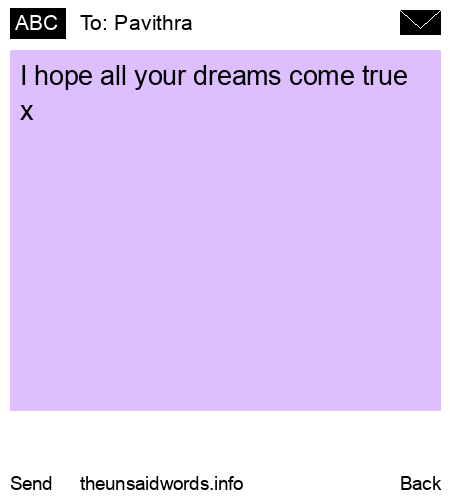 unsent message to Pavithra