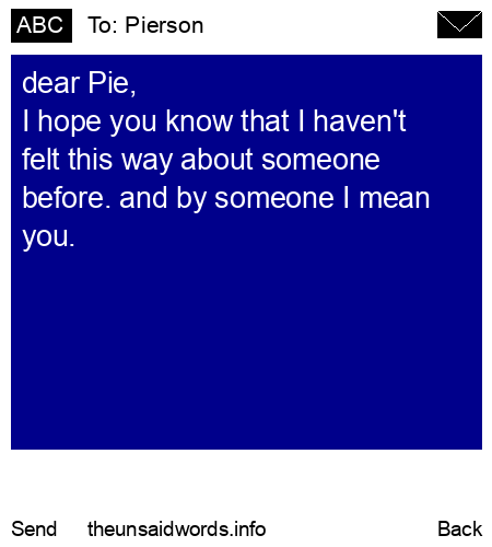 unsent message to Pierson