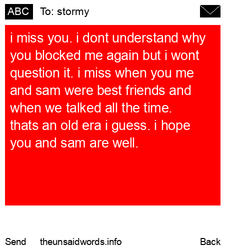 unsent message to stormy