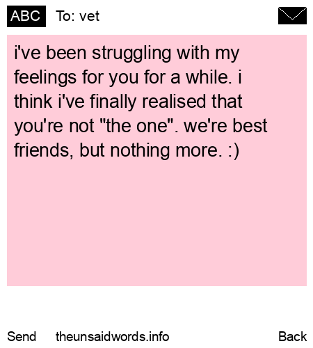 unsent message to vet