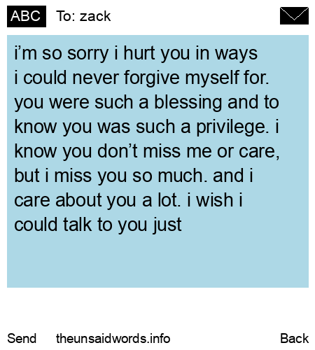 unsent message to zack
