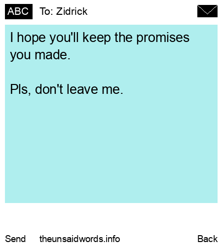 unsent message to Zidrick 