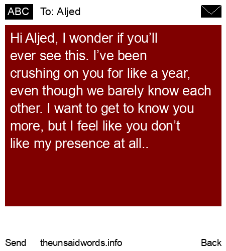 unsent message to Aljed