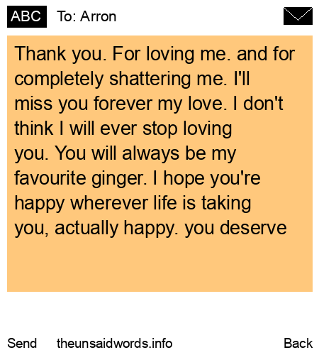 unsent message to Arron