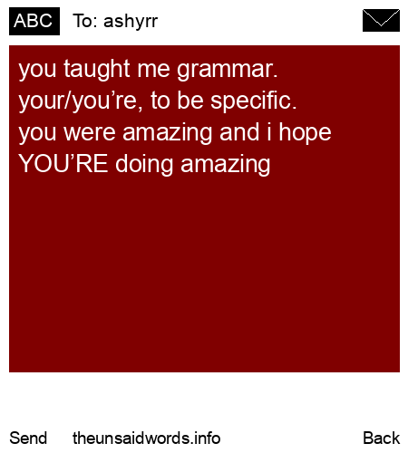 unsent message to ashyrr