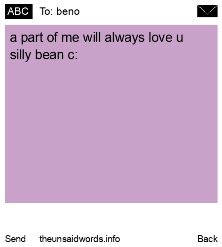 unsent message to beno 