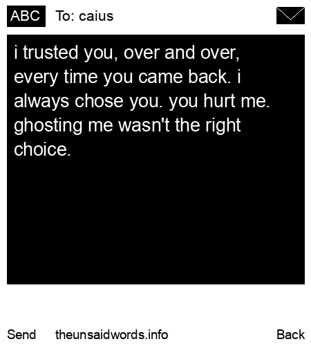 unsent message to caius