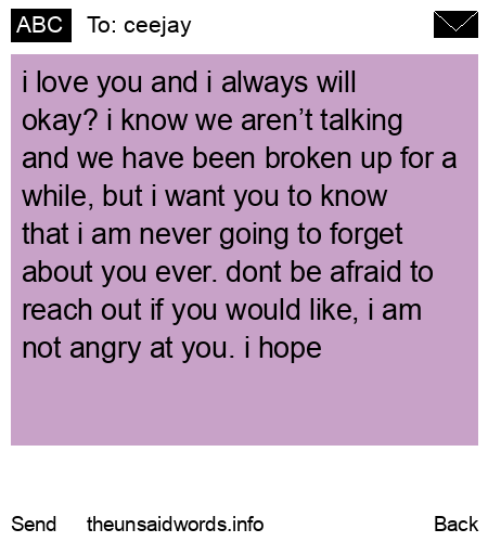 unsent message to ceejay