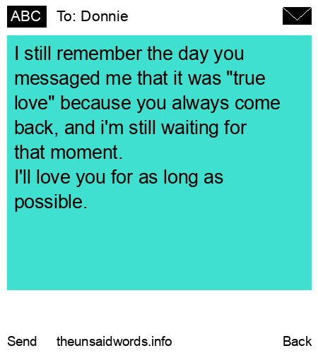 unsent message to Donnie
