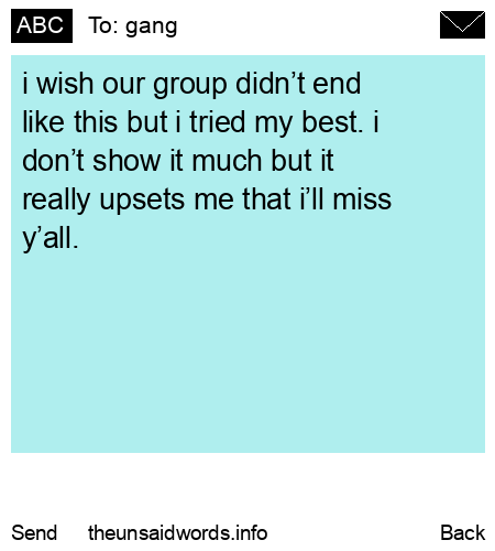 unsent message to gang