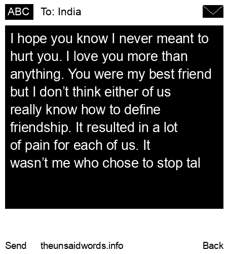 unsent message to India