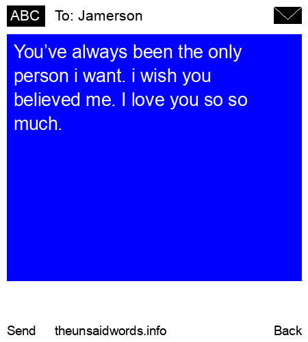 unsent message to Jamerson 