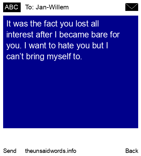 unsent message to Jan-Willem
