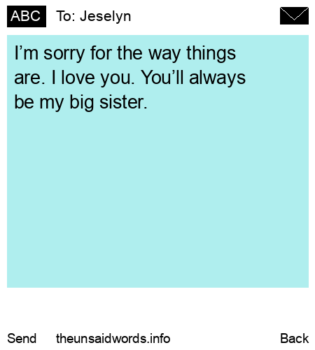 unsent message to Jeselyn 