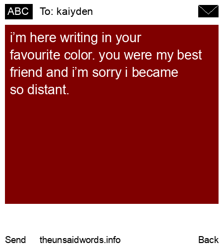 unsent message to kaiyden