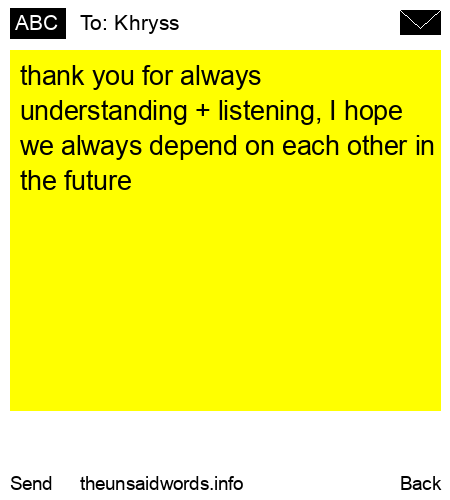 unsent message to Khryss