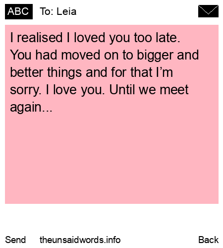 unsent message to Leia