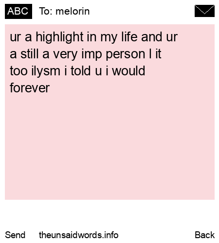 unsent message to melorin