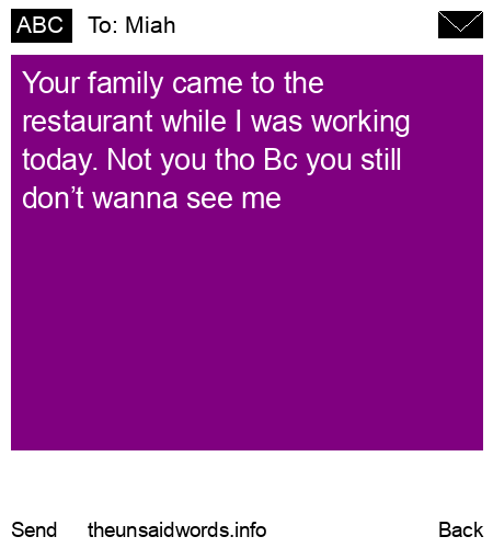 unsent message to Miah