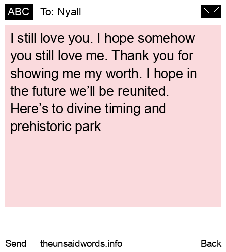 unsent message to Nyall