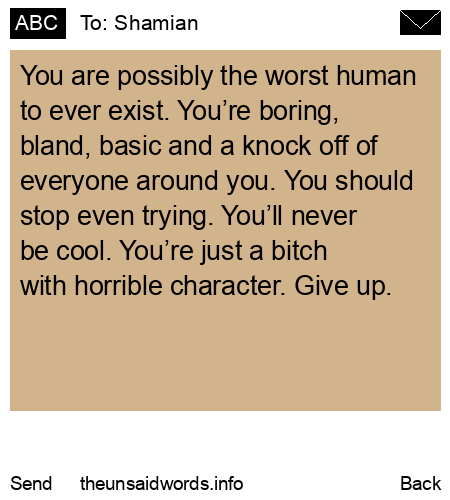 unsent message to Shamian