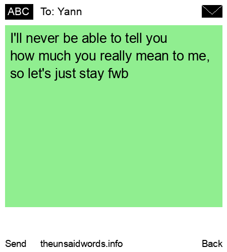 unsent message to Yann