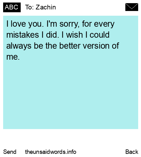 unsent message to Zachin