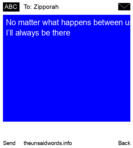 unsent message to Zipporah
