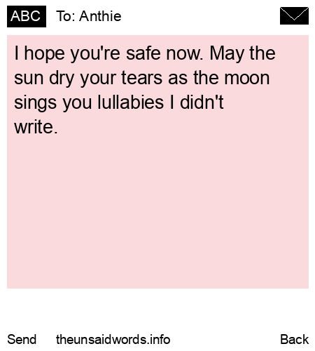 unsent message to Anthie