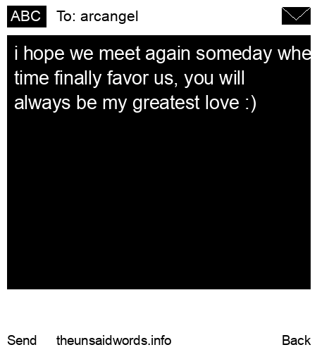 unsent message to arcangel