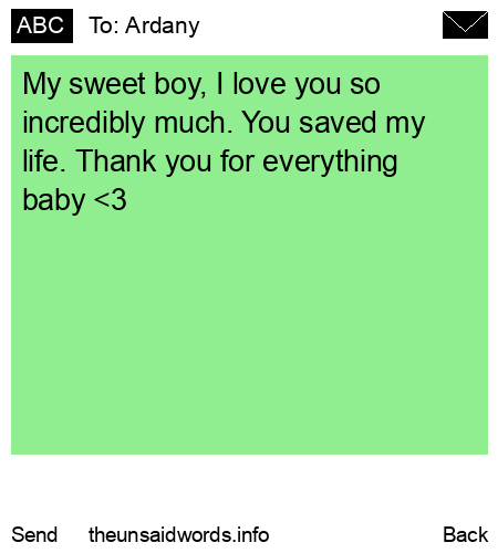 unsent message to Ardany