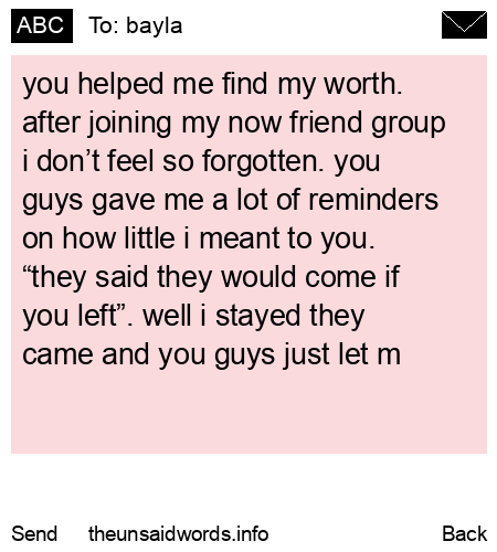 unsent message to bayla